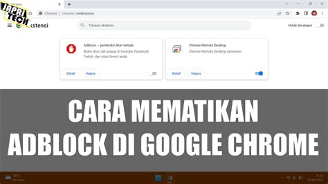 Cara Mematikan Adblock Google Chrome